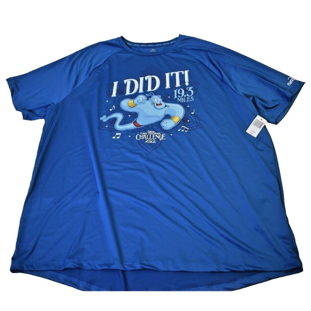Disney Parks 2022 Run Disney Two‎ Course Challenge Genie T-shirt XL Blue NWT